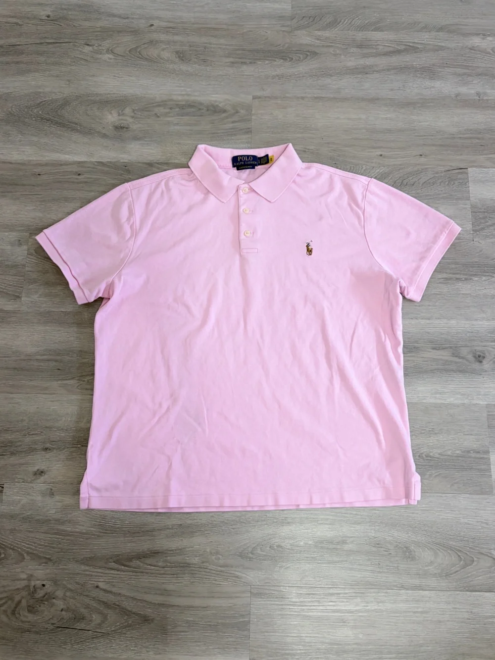 Ralph Lauren Light Pink Polo Shirt with Embroidered Pony